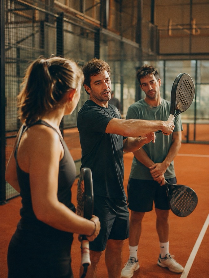 Padel coaching session at Sundown